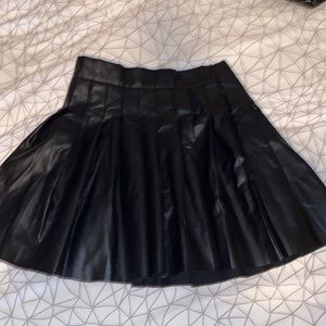 PU Leather pleated mini